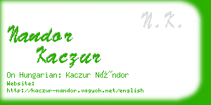 nandor kaczur business card